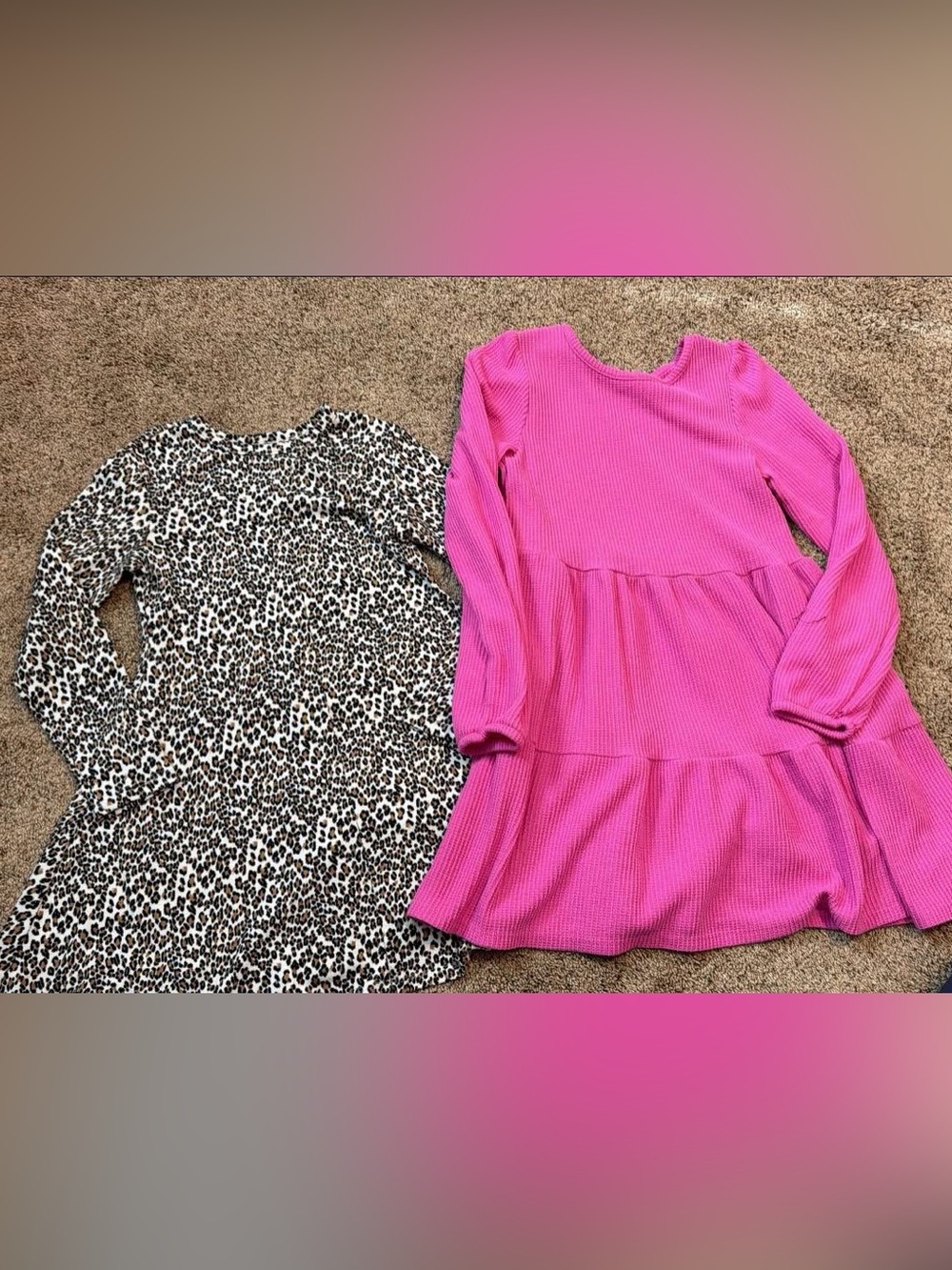 Hot Pink Tiered Knit Dress